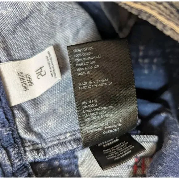 BDG Urban Outfitters High Rise Baggy Blue Jeans Corduroy Wide Leg Y2K Size 24 - Picture 8 of 8